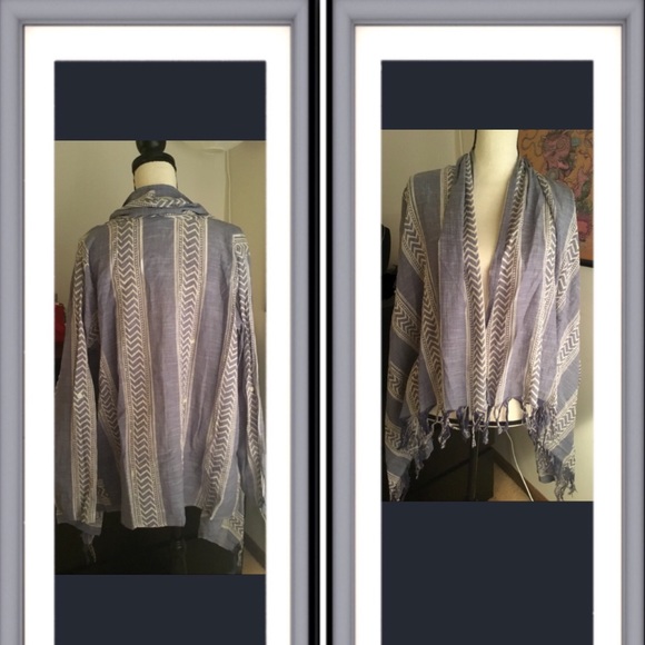 Lightweight Chambray tassel cardigan - Picture 3 of 3